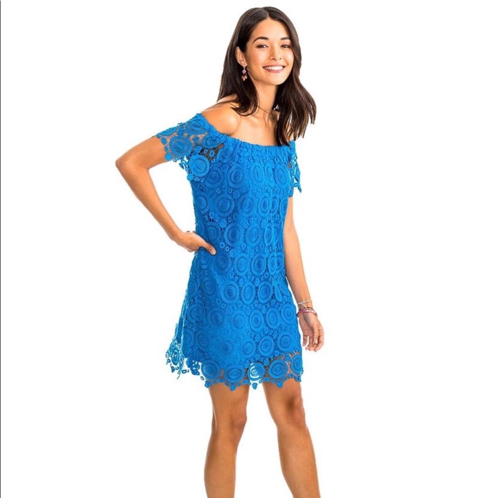 Southern Tide Blue Crochet Dress XS